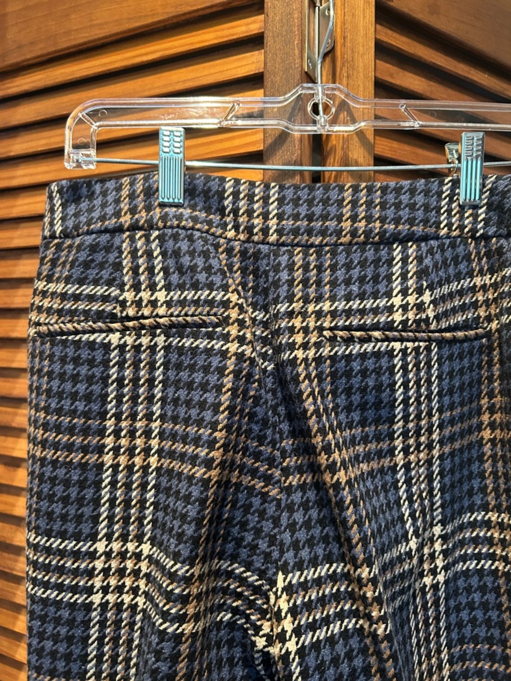 Boston Proper Navy, Brown & Cream Plaid Double-Breasted Suit Set - Picture 14 of 15